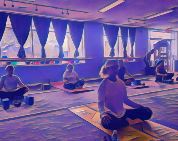 image shows abstract image of yoga